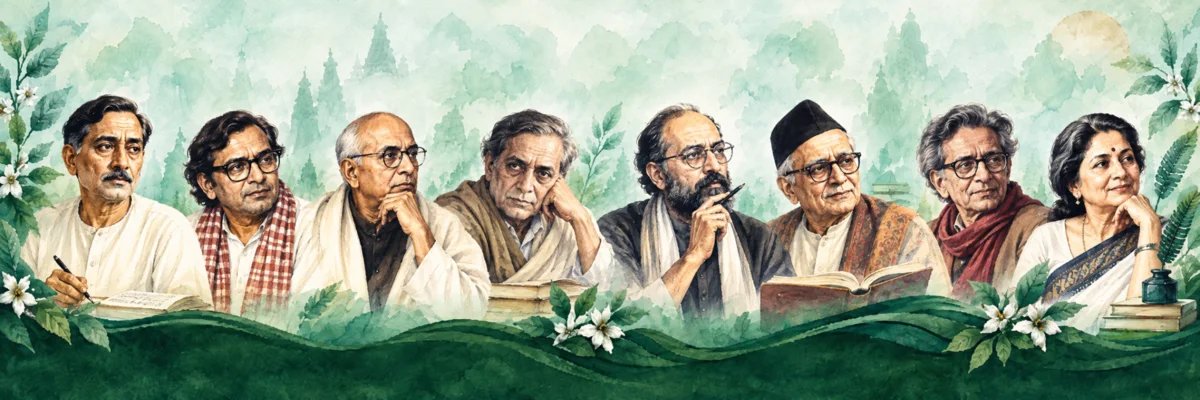 गद्य विधाओं के लिए हिंदी गद्य परंपरा के साहित्यकारों का बैनर